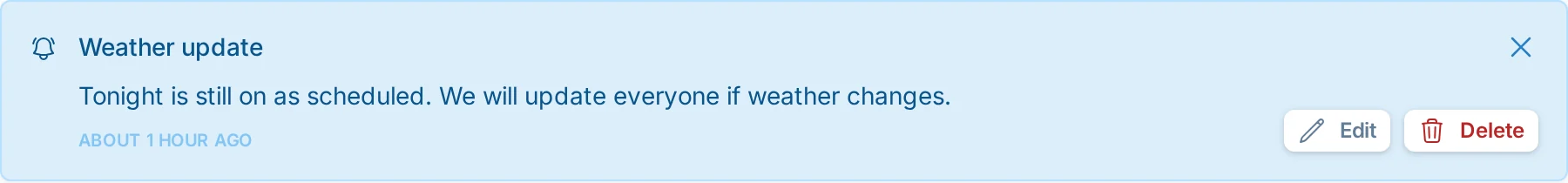 Notification manager controls in bagtoss.love, a cornhole league communication tool